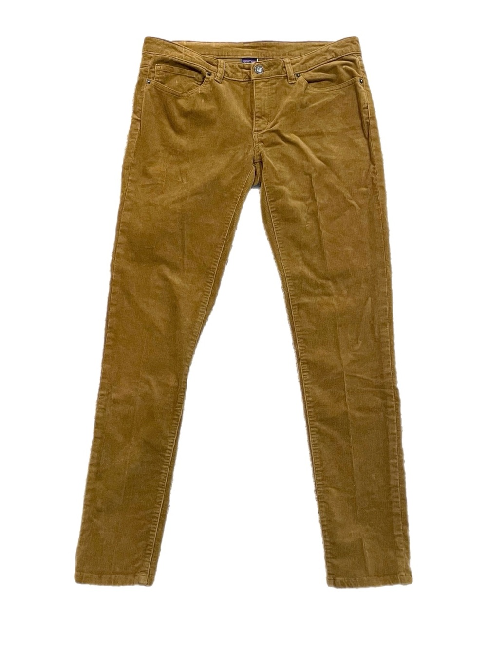 Patagonia Organic Cotton Stretch Corduroy Pant Skinny Jeans Gold Brown Womens 30
